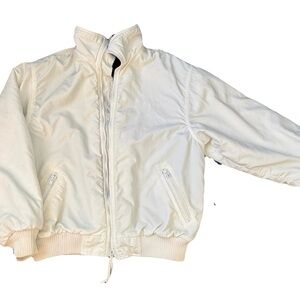 Vintage Eddie Bauer White Bomber Jacket Women M USA